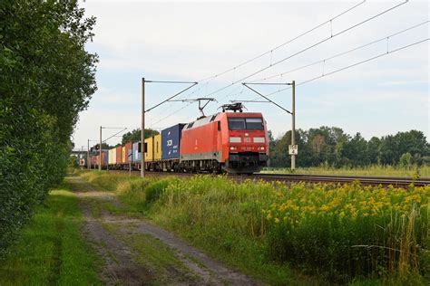 DB Cargo 152 145 mit Containerzug in Richtung Bremen Hüde Flickr