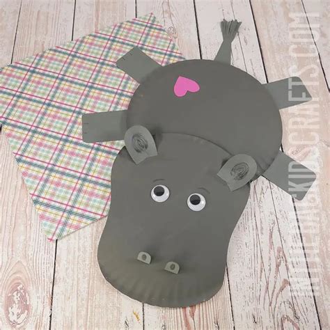 Paper Plate Hippo Craft for Kids (Free Template) • In the Bag Kids' Crafts