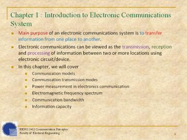 Ppt Chapter Introduction To Electronic Communications System