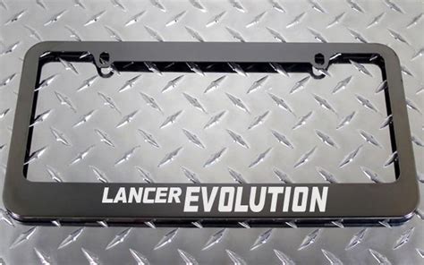 Find 1 Brand New Mitsubishi Lancer Evolution Gunmetal License Plate Frame Screw Caps In Usa Us