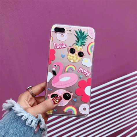 Cartoon Flamingo Pineapple Phone Case For Iphone 7 Case Fashion Soft