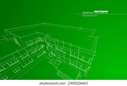 Architecture Design Layout Building Wireframe Mode Stock Vector ...