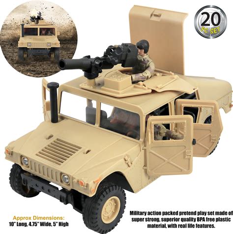 Buy Click N Play Military 20 Piece Play Set With Humvee Vehicle