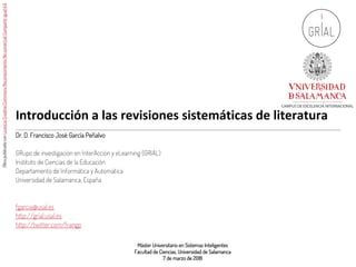 Introducción a las revisiones sistemáticas de literatura PPT