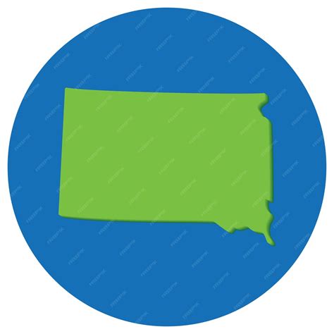 Premium Vector South Dakota State Map In Globe Shape Green With Blue