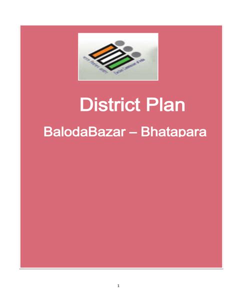 District Plan BalodaBazar – Bhatapara Distr AC Map with