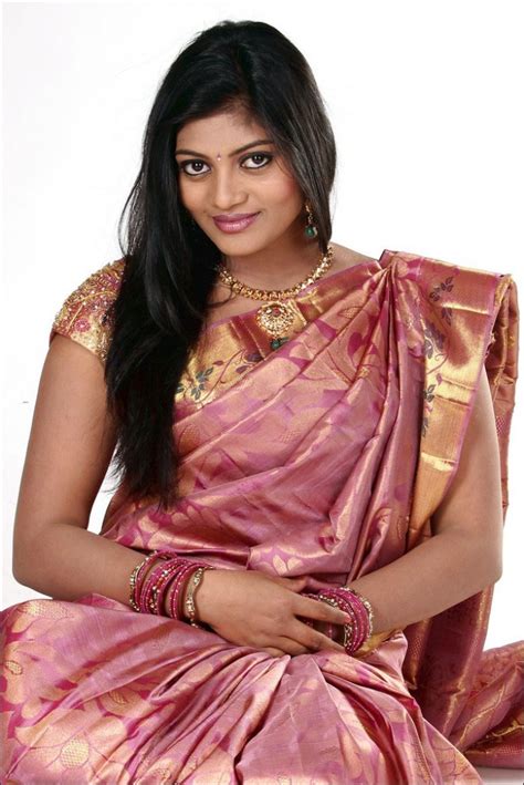 Soumya Hot In Silk Saree