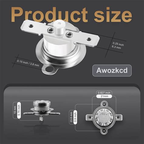 Snapklik.com : Awozkcd UL/CUL KSD301 Manual Reset Limit Switch 125V 16A