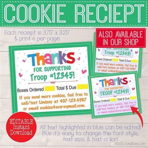 Mini Abc Girl Scout Order Form Printable Editable Price Etsy Artofit