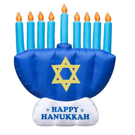 Hanukkah Candles Hanukkah Decorations 8 Ft Hanukkah Menorah With Build In Led Lights Blow Up