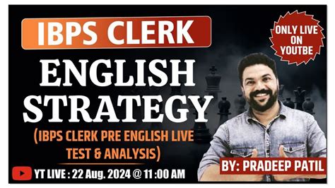 IBPS Clerk ENGLISH Strategy And Live Test By PRADEEP PATIL YouTube