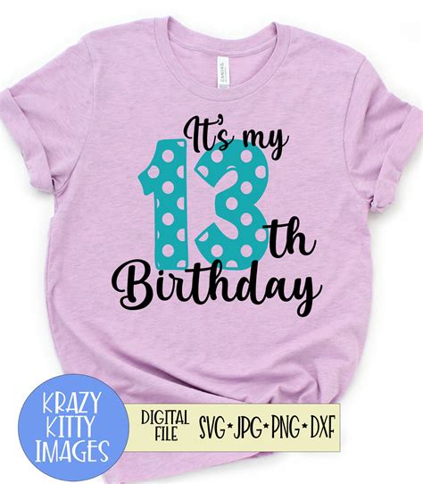 13th Birthday Svg Thirteenth Birthday Svg Official Teenager Etsy