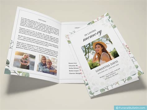 Professional Funeral Program Templates And Memorials Funeral Bulletin