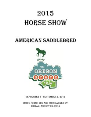 Fillable Online Nwsaddlebreds American Saddlebred Division