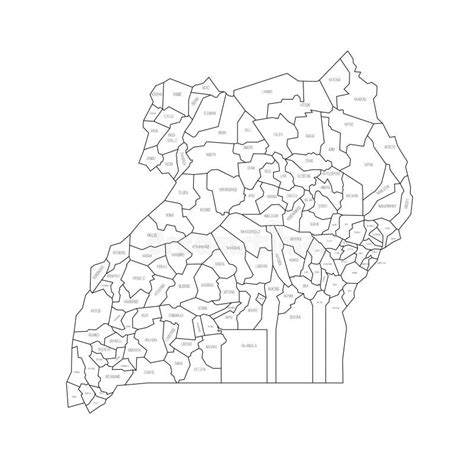 Mapa Pol Tico De Las Divisiones Administrativas De Uganda Ilustraci N