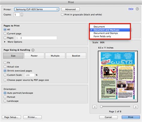 Figure 1: Default print settings.