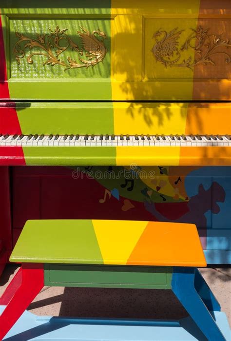 Street art, colorful piano stock image. Image of colors - 144237103