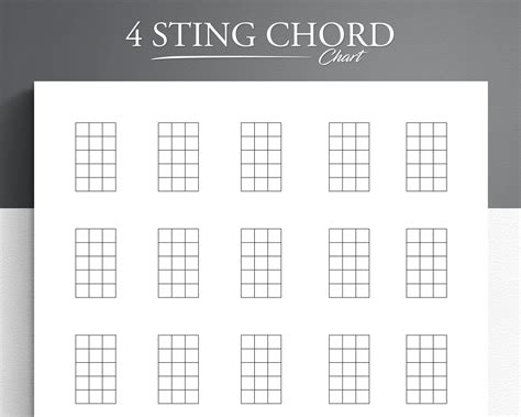 Printable Ukulele Or Bass Guitar Blank Chord Chart Blank Ukulele Chord