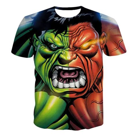 Hulk T Shirt Men 3d Avengers Printed Graphic Plus Size Summer Short