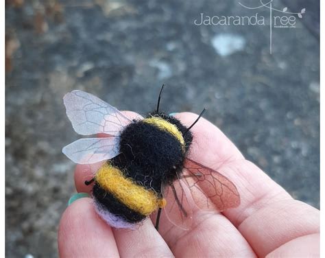 Large Felted Bumble Bee Etsy Uk