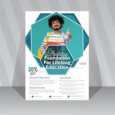 Premium Vector Admission Flyer Design Template