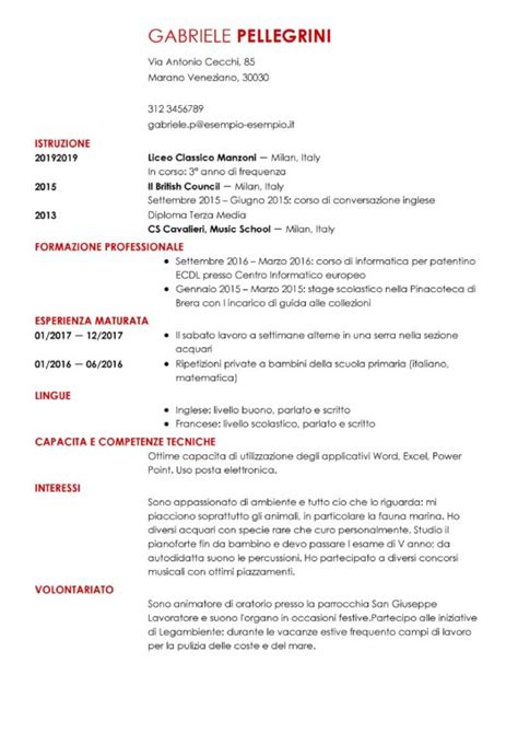 Modello Di Curriculum Vitae Livecareer