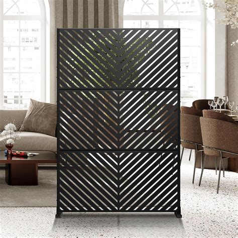 Elevens Metal Outdoor Privacy Screen Freestanding Outdoor Divider