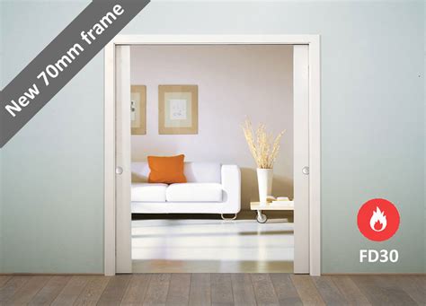 Fd30 Double Classic Pocket Sliding Door Kit Pb Architectural Ironmongery