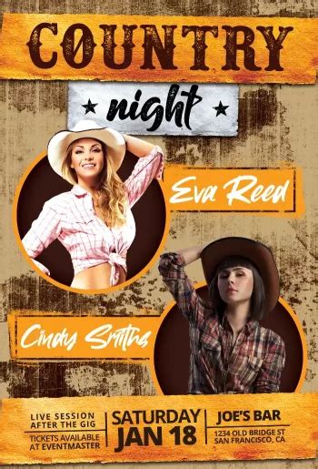 Country Party Night Flyer Template Awesomeflyer