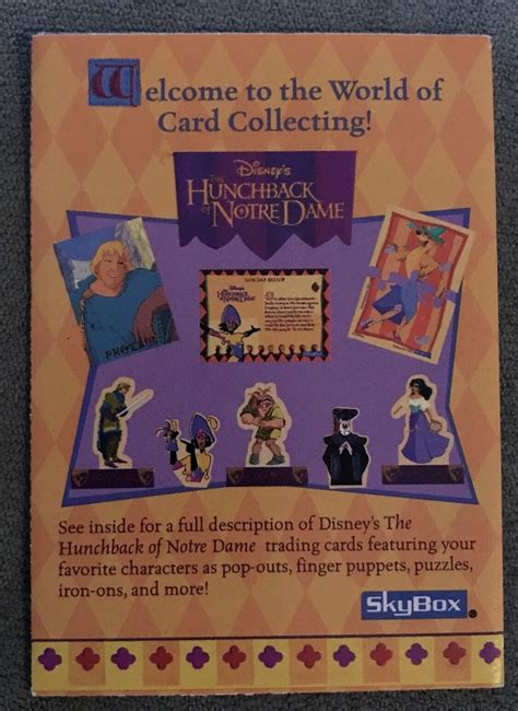 Disney Hunchback Of Notre Dame Skybox Vintage 1996 Pamphlet Foldout