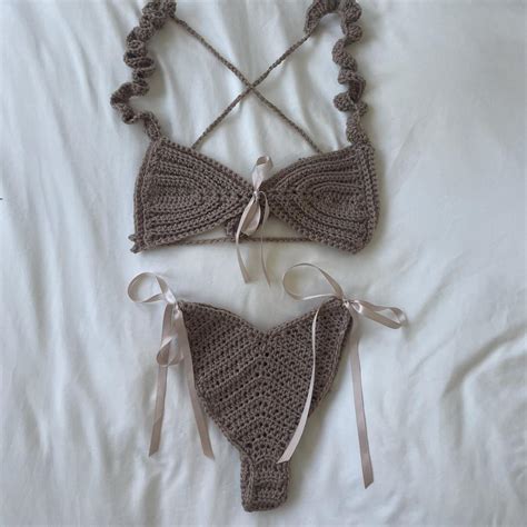 Handmade Crochet Bikini Set Handmade Crochet Depop