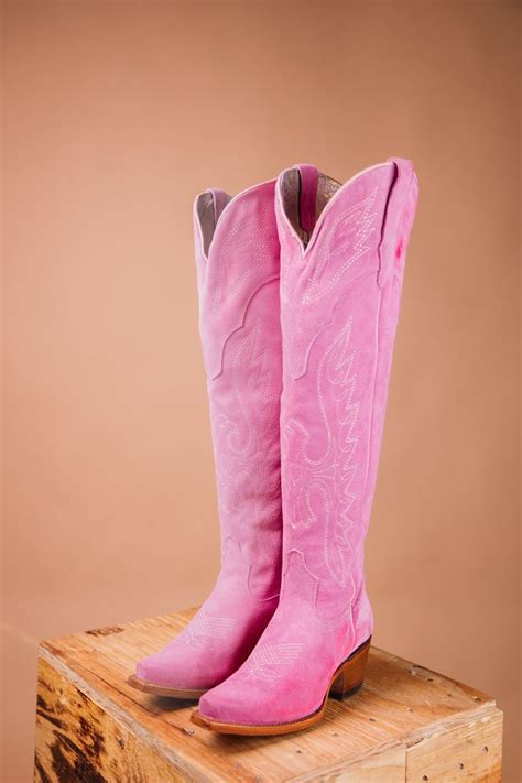 Mia Victoria Xl Gamuza Point Toe Cowgirl Boot In 2024 Cowgirl Boots Pink Cowgirl Boots Pink