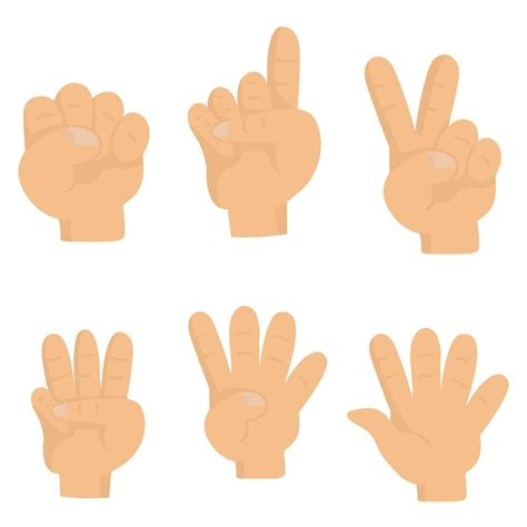 Cartoon Image Of Human Hand Count Numbers 35492110 Vector Art At Vecteezy