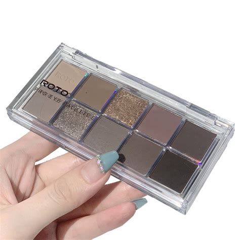 ROTO 10 Color Eyeshadow Palette Super Flash Stage Makeup Matte Waterproof Daily Nude Makeup Eart