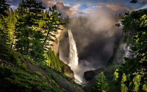 Nature Landscapes Waterfalls Trees Wallpaper