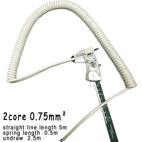 Белый спиральный кабель медный провод спиральный 2x0,75 квадратный ...