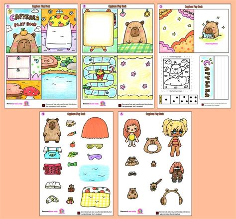 Capybara Play Book Diy Quiet Book Busy Book Gamebook Printables