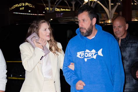 Drew Barrymore Reunites With Adam Sandler In Suit Platform Heels