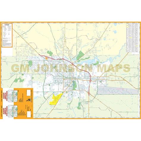 Albany / Tifton / Americus / Bainbridge, Georgia Street Map - GM Johnson Maps