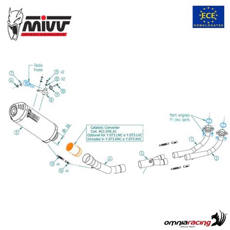 Mivv Oval Terminale Scarico Completo Titanio Omologato Yamaha Tmax