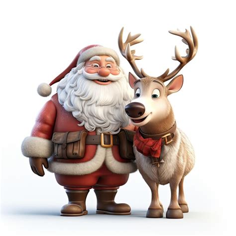 Premium AI Image | illustration showcasing deer clause santa cartoon