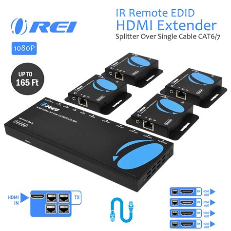 Orei X Hdmi Extender Splitter Multiple Over Single Cable Cat P