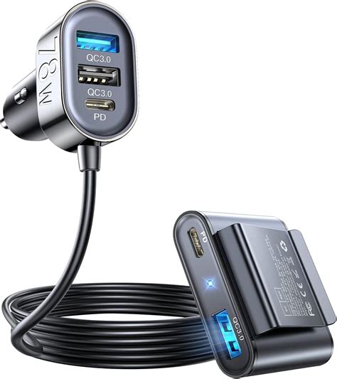 JOYROOM USB C Car Charger 72W Super Fast Car Charger 5 Multi Port PD3