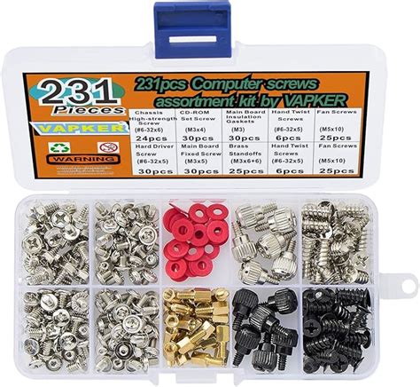 Vapker Pc Computer Screws Standoffs Set Assortment Kit Pack Of 231