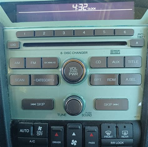 No Clock Button On CD XM Radio How Do I Adjust Time Honda Pilot