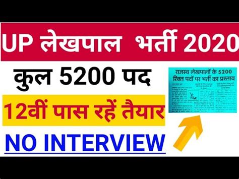 UP Lekhpal Vacancy 2020 UPSSSC Lekhpal Vacancy 2020 Latest News