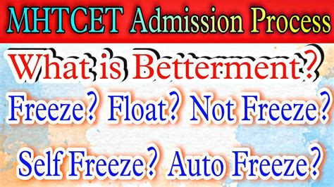 Mhtcet What Is Freez Float Not Freeze Betterment Seat