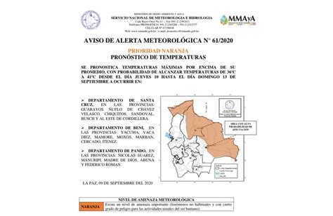 Alerta Naranja Por Altas Temperaturas En Santa Cruz Beni Y Pando