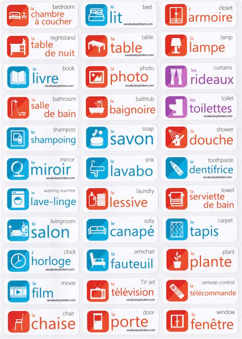 French Language Stickers – VocabularyStickers™