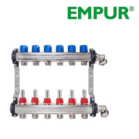 Empur Edelstahl Verteiler Serie 03 Balance HKV D 10 Heizkreise DFM